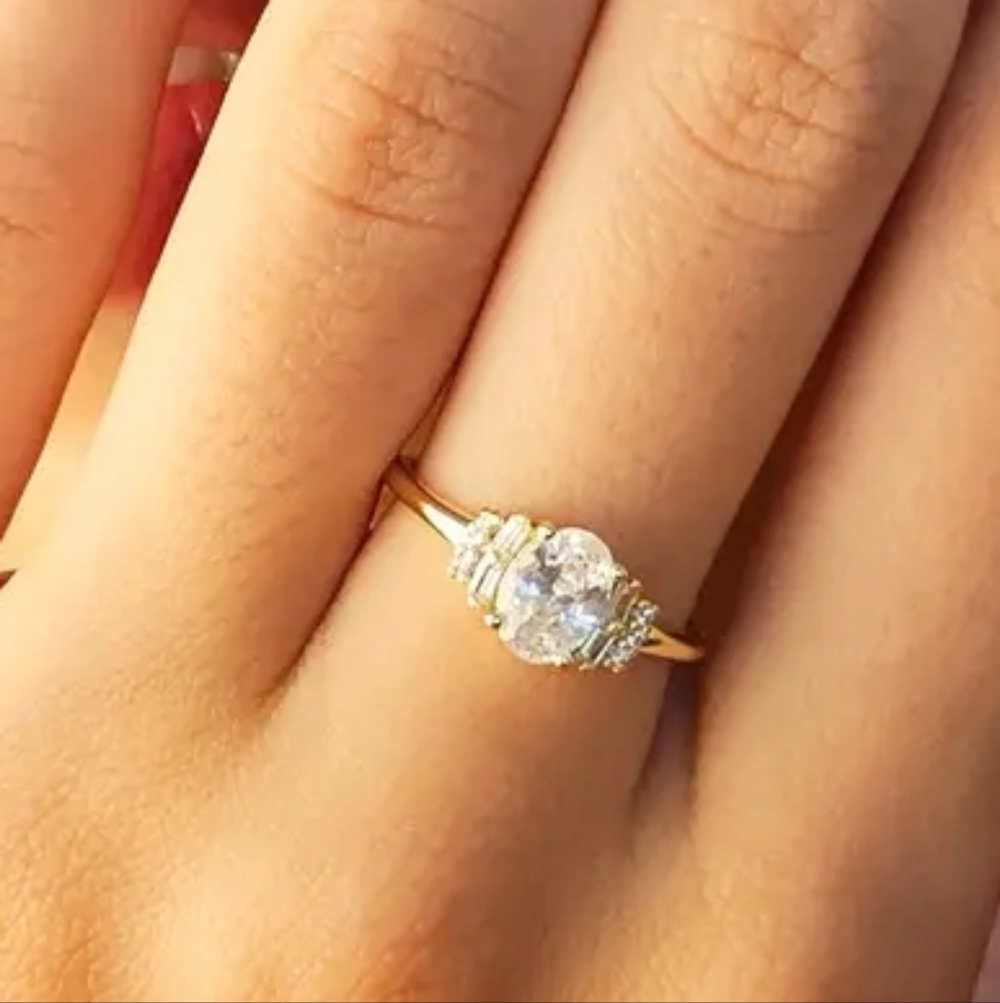 Oval Cut Dainty Ring